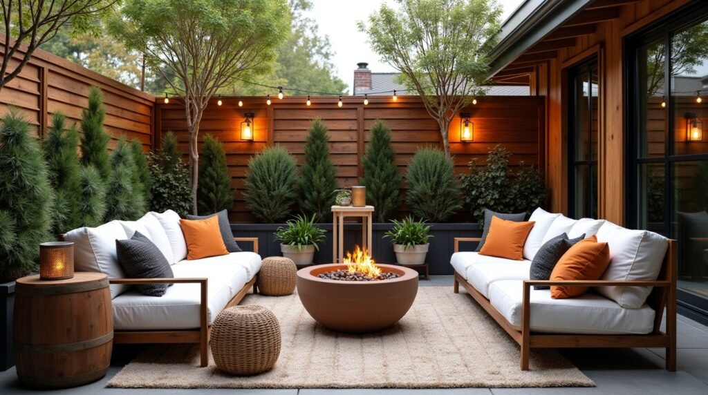beautifully designed outdoor living space that blends comfort and creativity