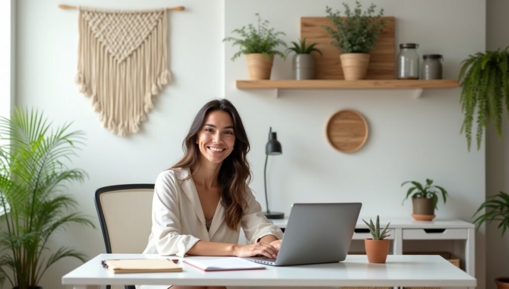 multifunctional home office, ergonomic essentials, women’s workspace design