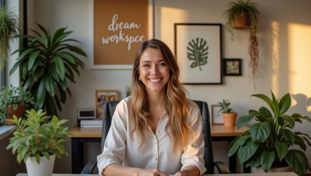 small home office solutions, cable management, calming color palette