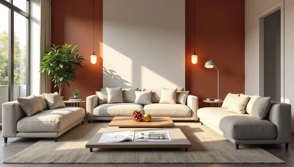 Living room design foundations - balance lighting hierarchy color psychology personalized decor principles