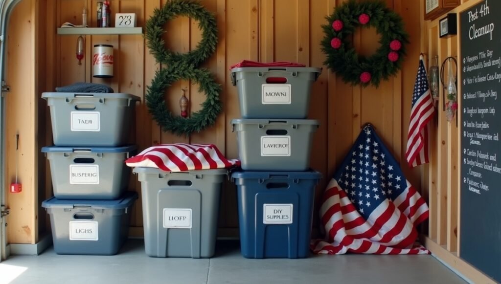 Keep your decor fresh year-round 📦🔧 Post-4th cleanup tips, labeled storage bins, and flag care to protect your patriotic investments. #HolidayStorage #DecorMaintenance #4thOfJulyPrep