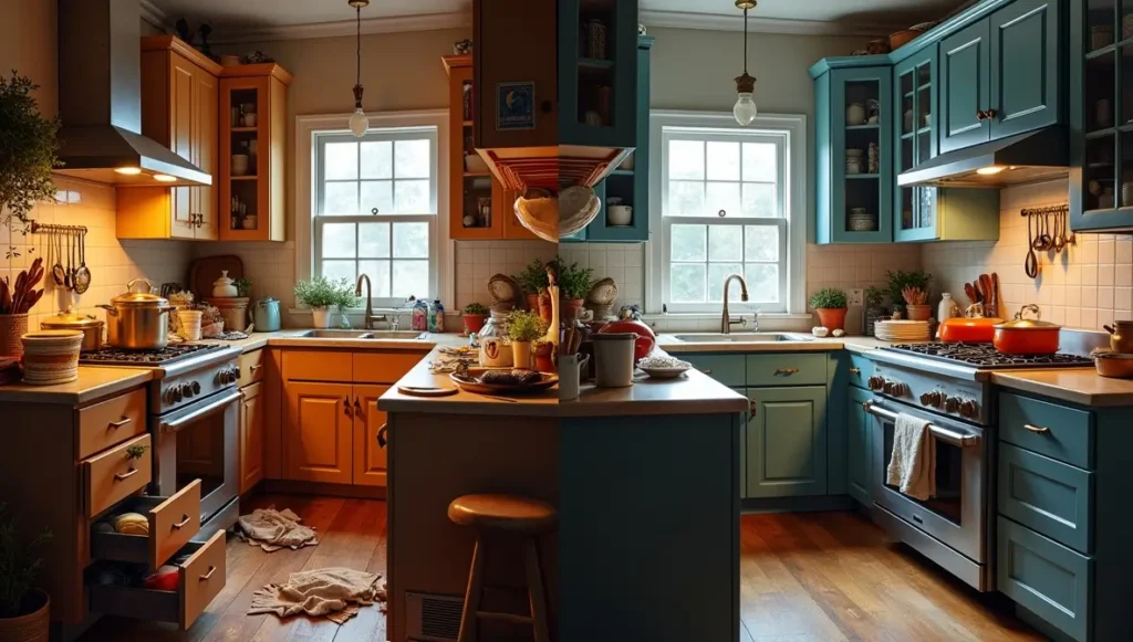 Kitchen declutter before and after - solving chaos for disorganized cooks